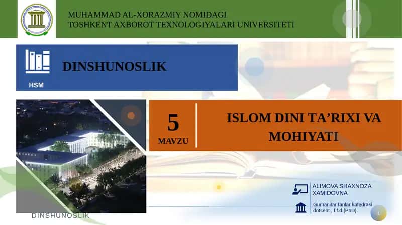 ISLOMDINI TА’RIXI VA MOHIYATI 1