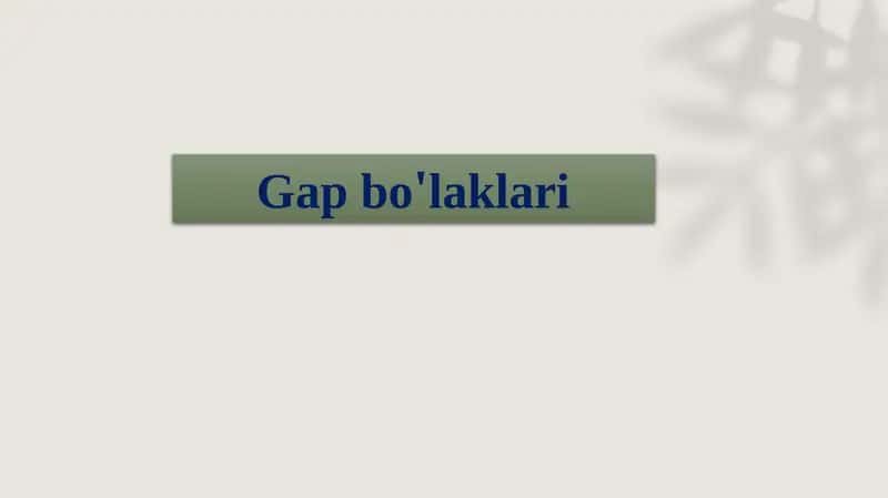 Gap bo'laklari 1