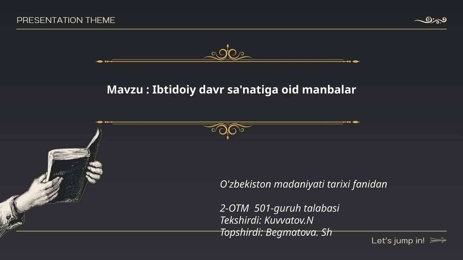 Ibtidoiy davr sa'natiga oid manbalar 1