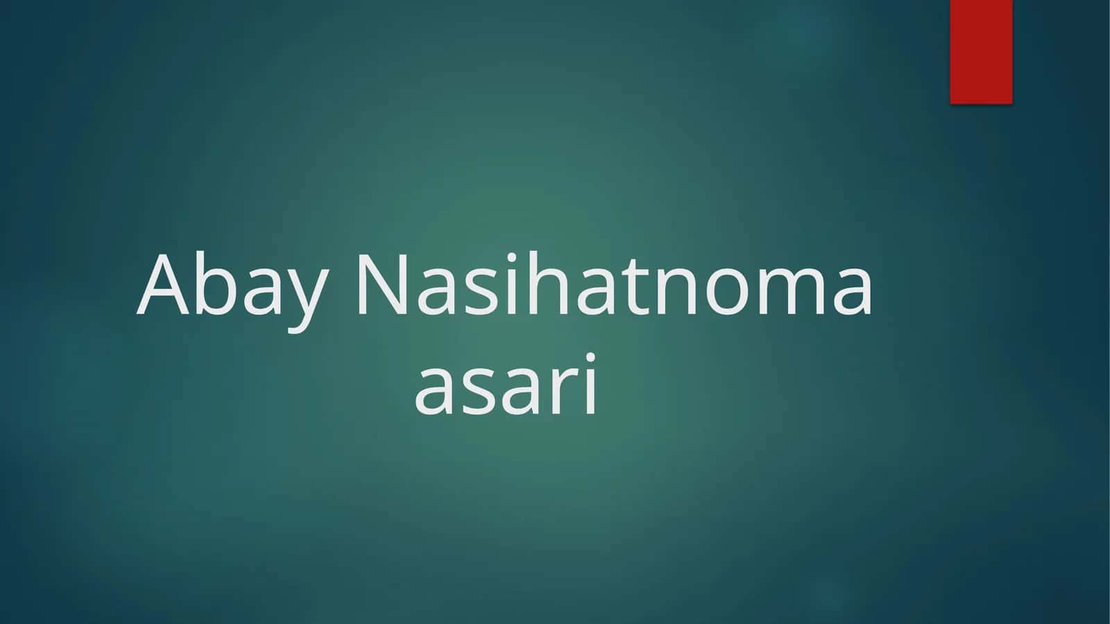 Abay Nasihatnoma asari 1