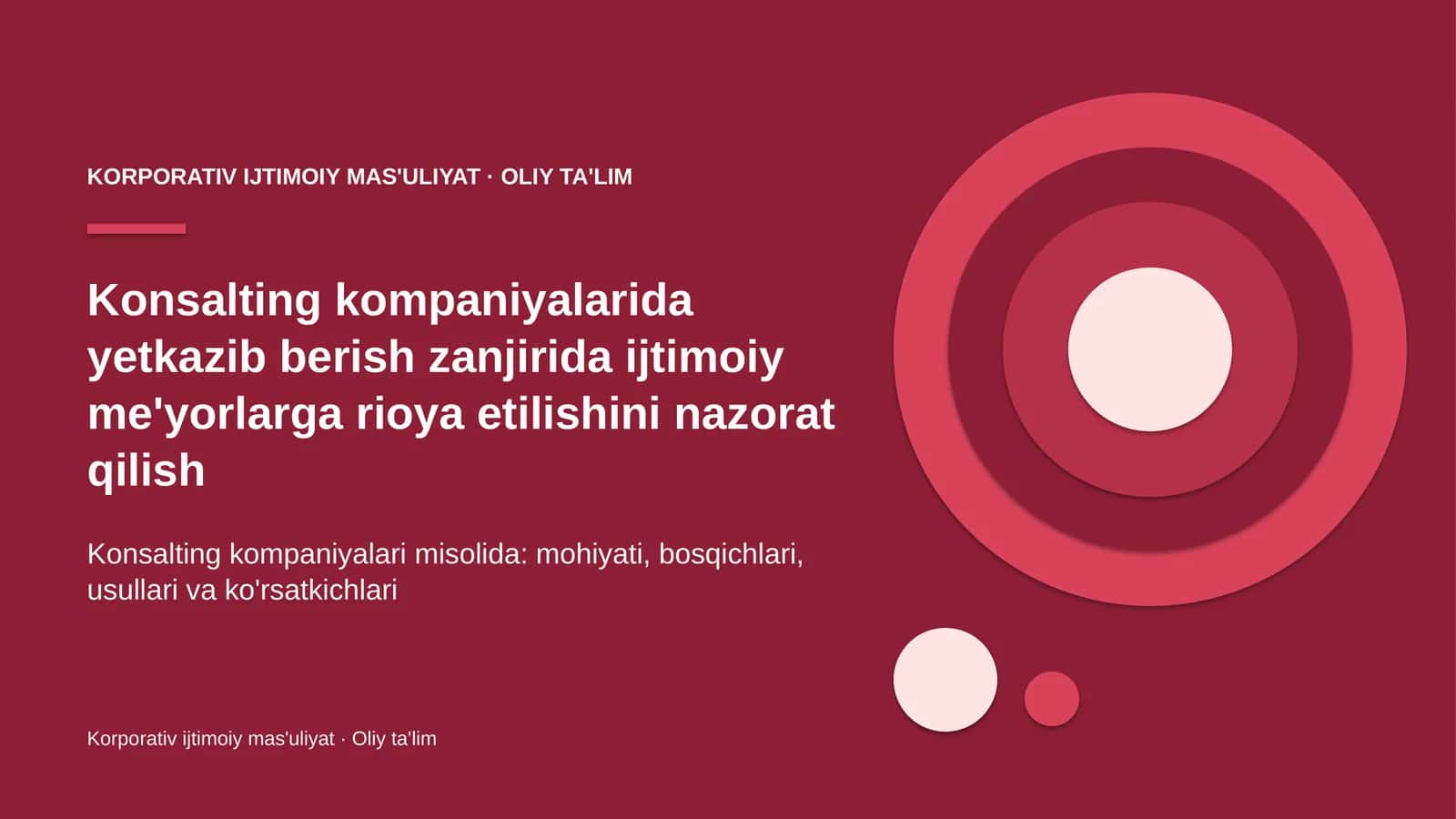 Konsalting kompaniyalarida yetkazib berish zanjirida ijtimoiy me'yorlarga rioya etilishini nazorat qilish 1