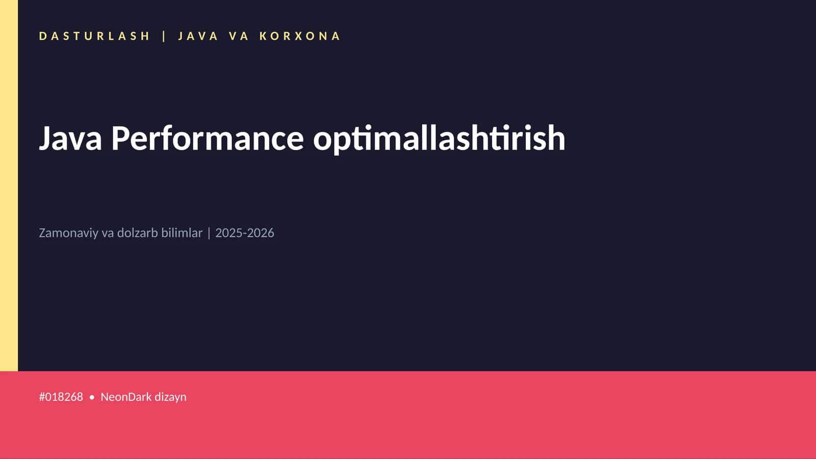 DASTURLASH | JAVA VA KORXONA 1