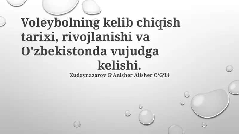 Voleybol tarixi O'zbekistonda 1