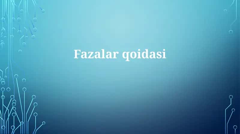 Fazalar qoidasi 1