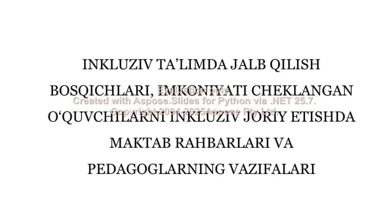 Inkluziv ta’limda jalb qilish bosqichlari 1