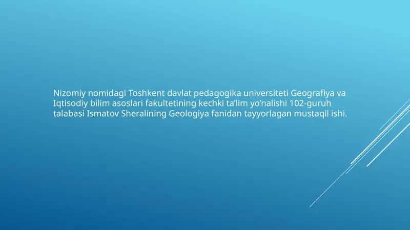 Endoengeologik jarayonlar 1