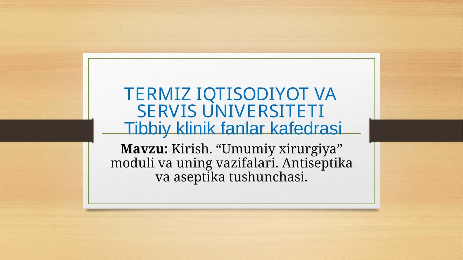 Tibbiy klinik fanlar kafedrasi 1