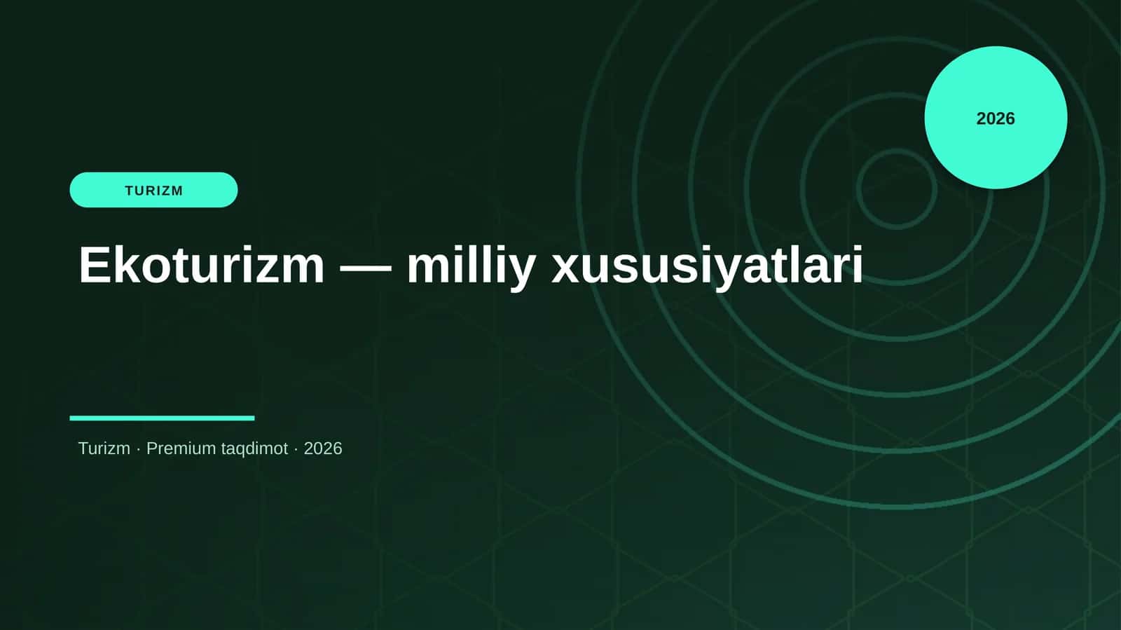 Ekoturizm — milliy xususiyatlari 1