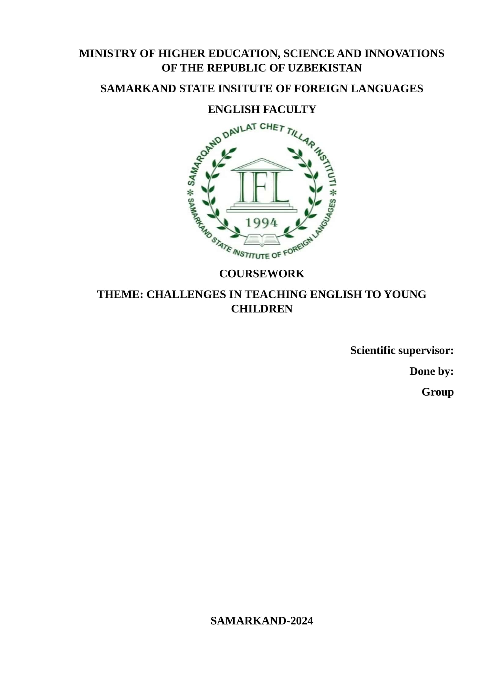 Challenges in Teaching English to Young Children 1