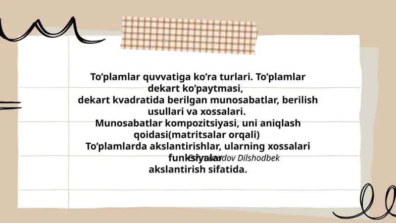 To’plamlar quvvatiga ko’ra turlari 1