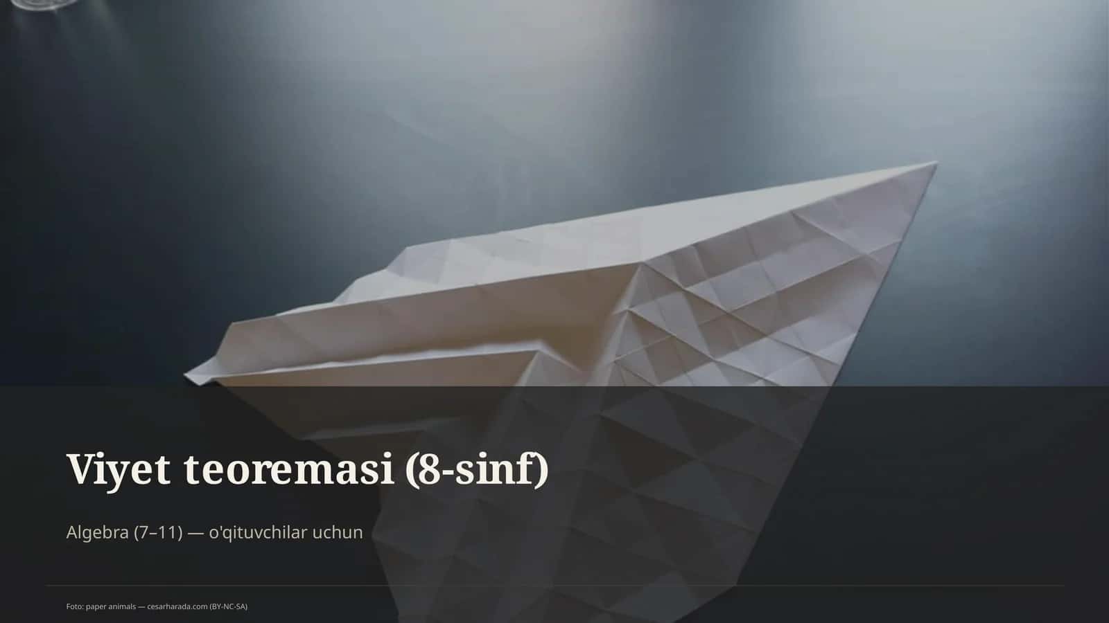 Viyet teoremasi (8-sinf) 1