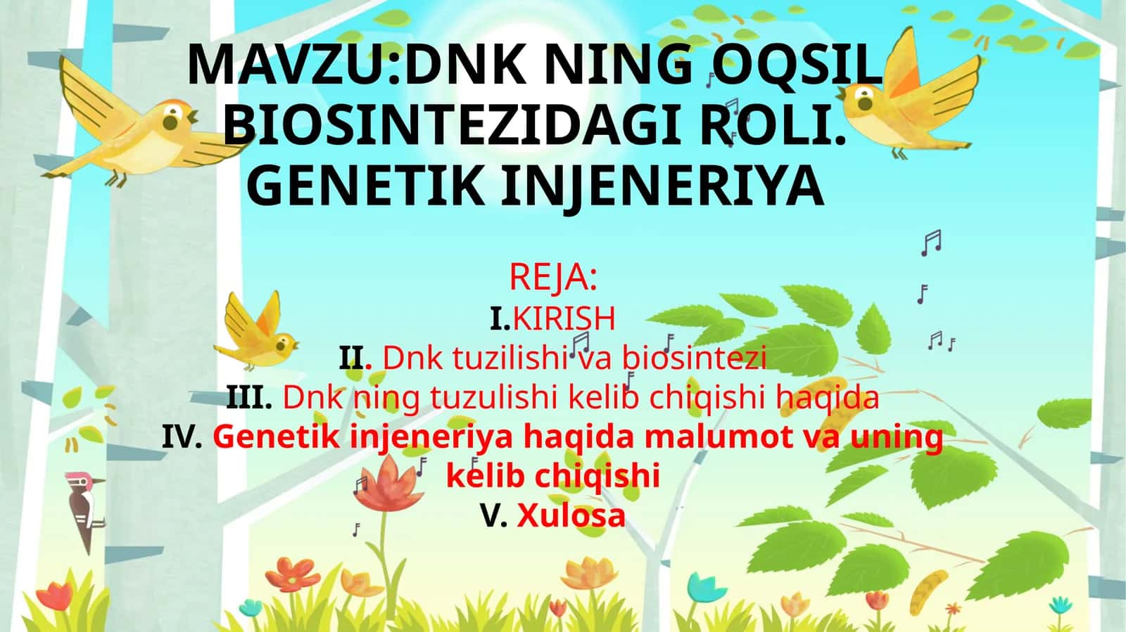DNK NING OQSIL BIOSINTEZIDAGI ROLI. GENETIK INJENERIYA 1