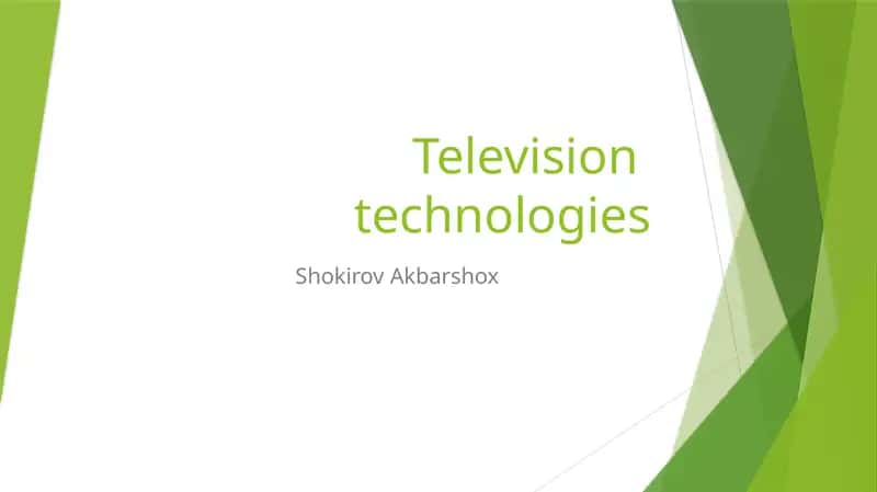 Television technologies 1
