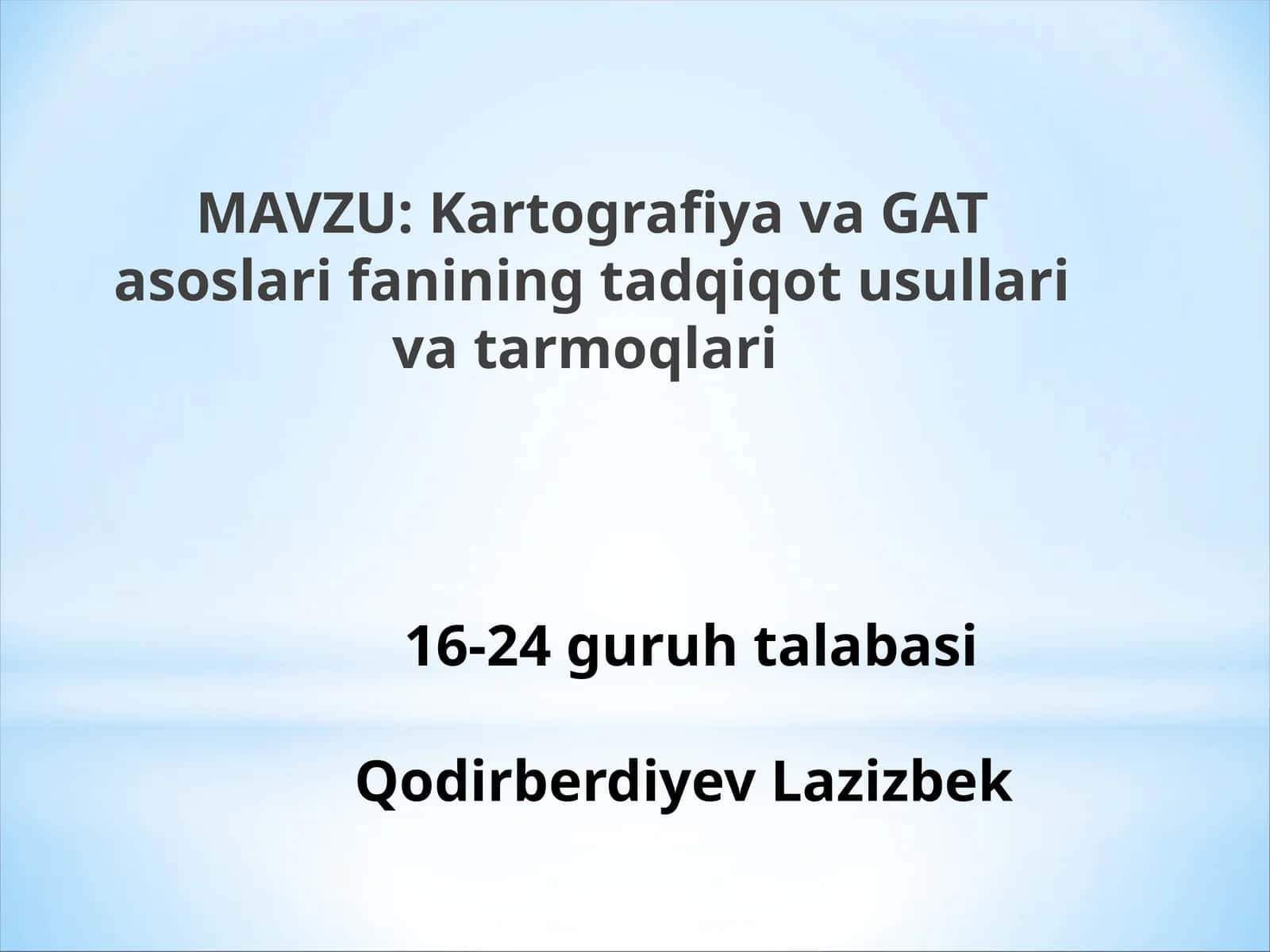 Kartografiya va GAT asoslari 1