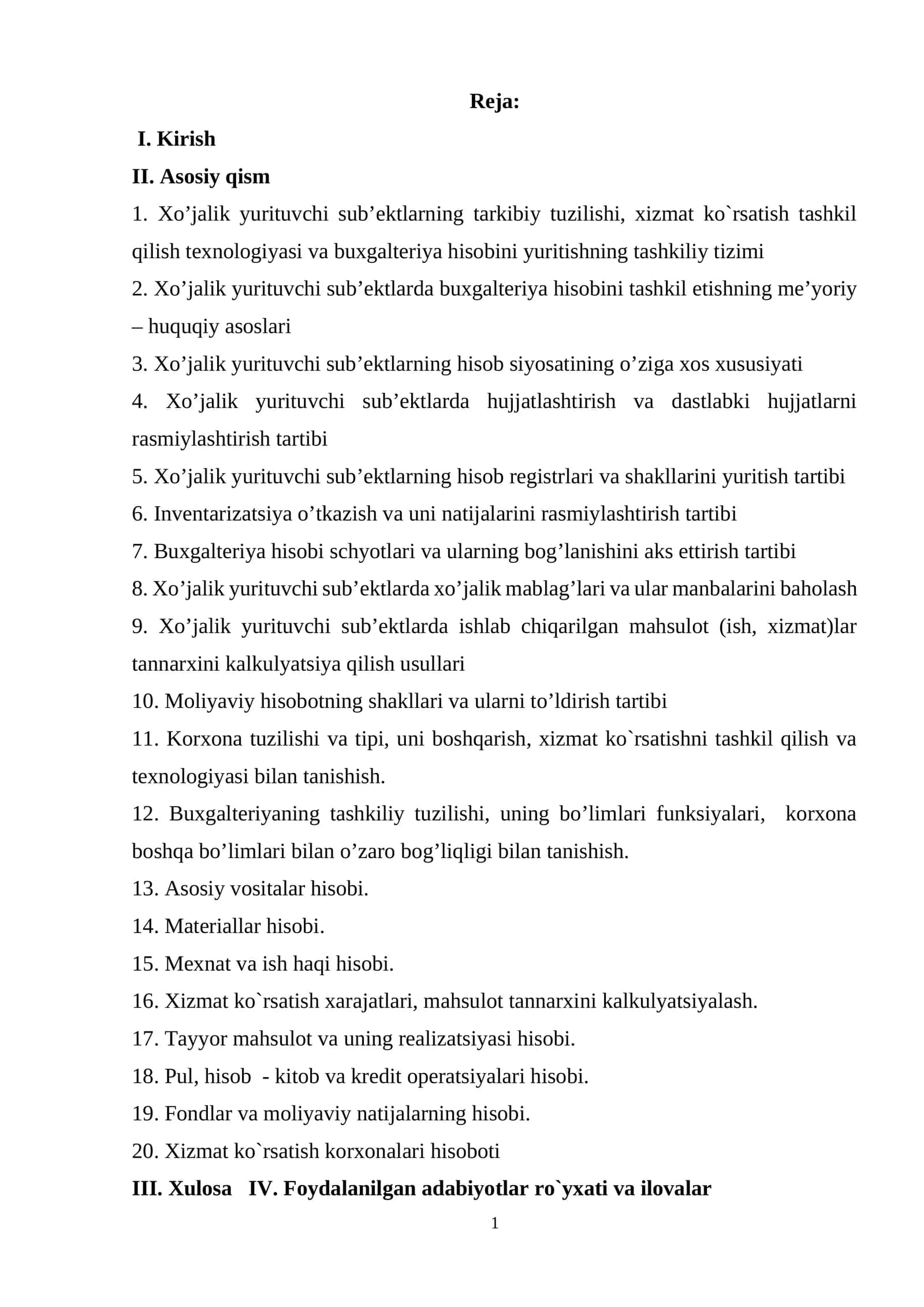 Buxgalteriya hisobi tashkiliy tizimi Xo’jalik yurituvchi sub’ektlarning tarkibiy tuzilishi 1