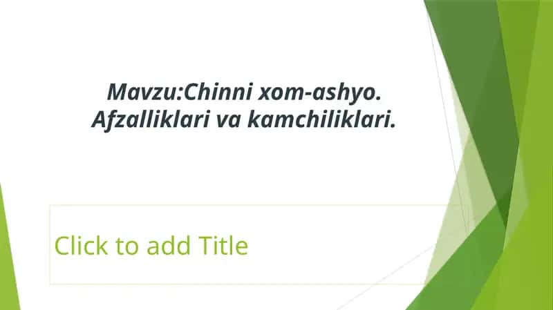 Chinni xom-ashyo. Afzalliklari va kamchiliklari 1
