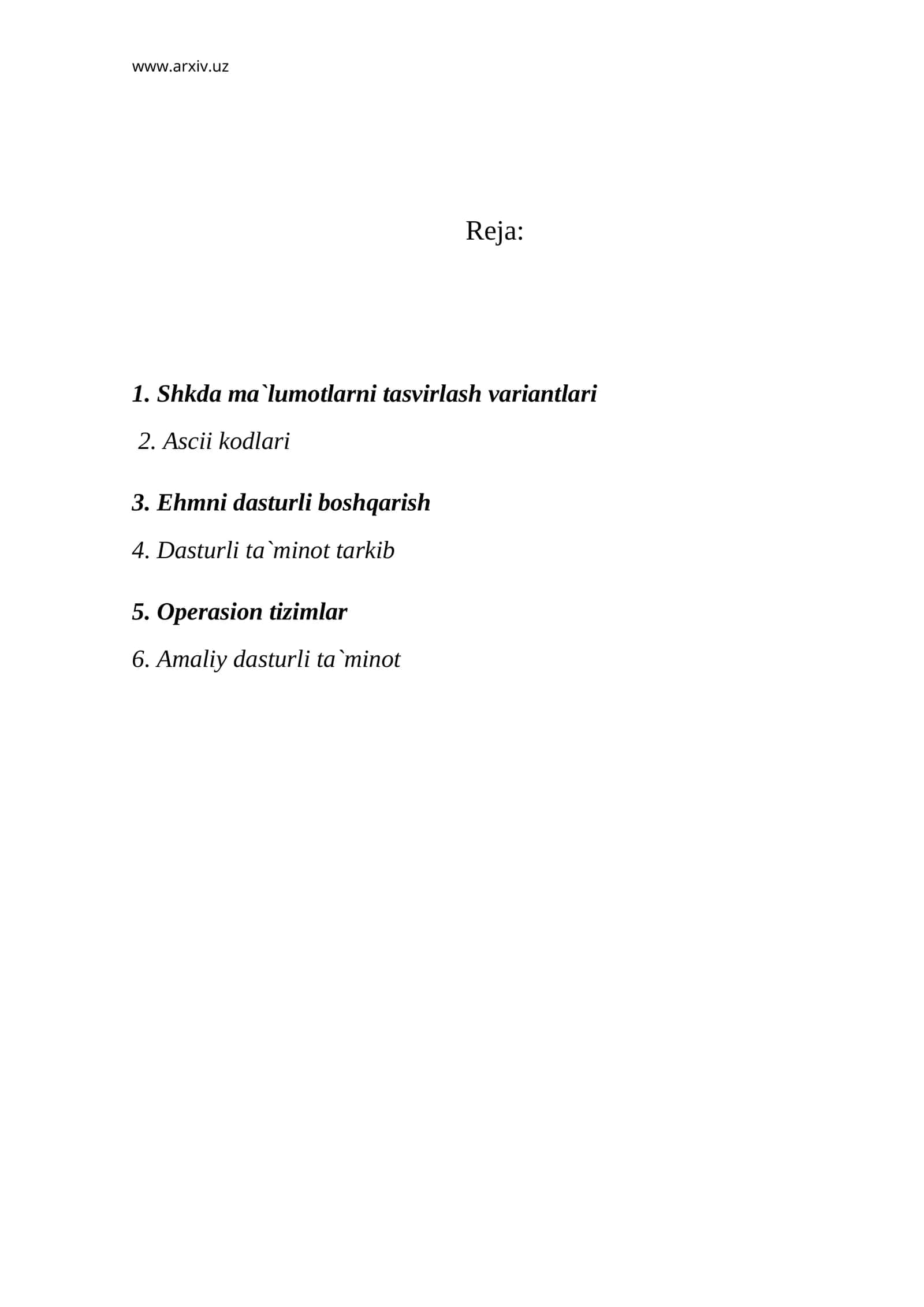 Shkda ma`lumotlarni tasvirlash variantlari 1