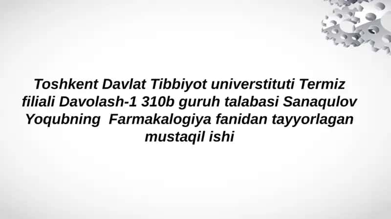 Litiy tuzlari. Sedativ Vositalar 1