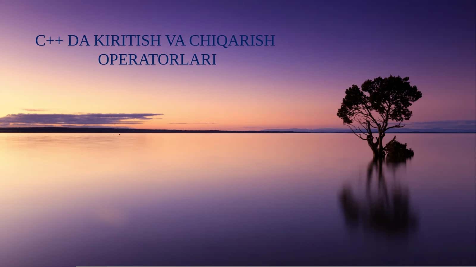 C++ DA KIRITISH VA CHIQARISH OPERATORLARI 1