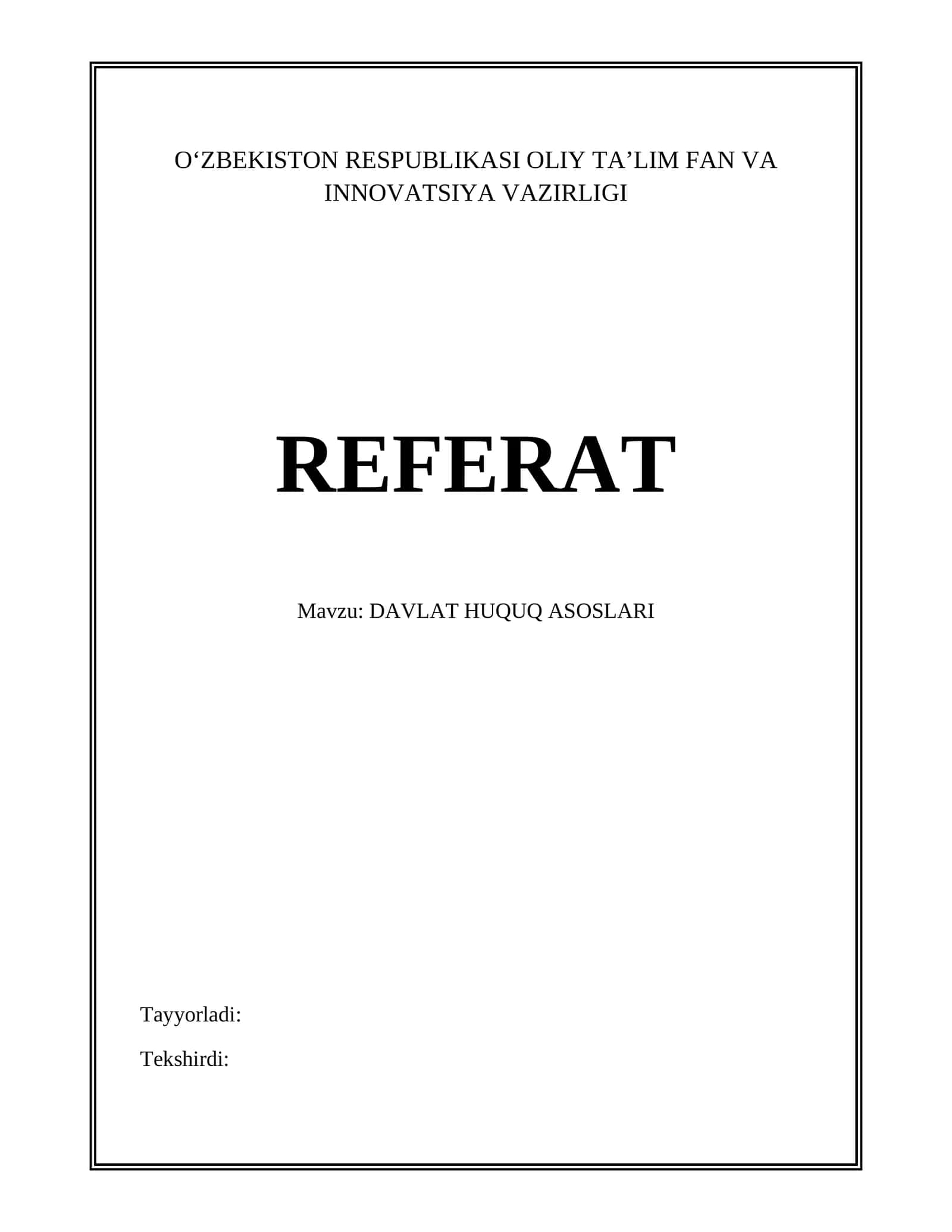 DAVLAT HUQUQ ASOSLARI 1