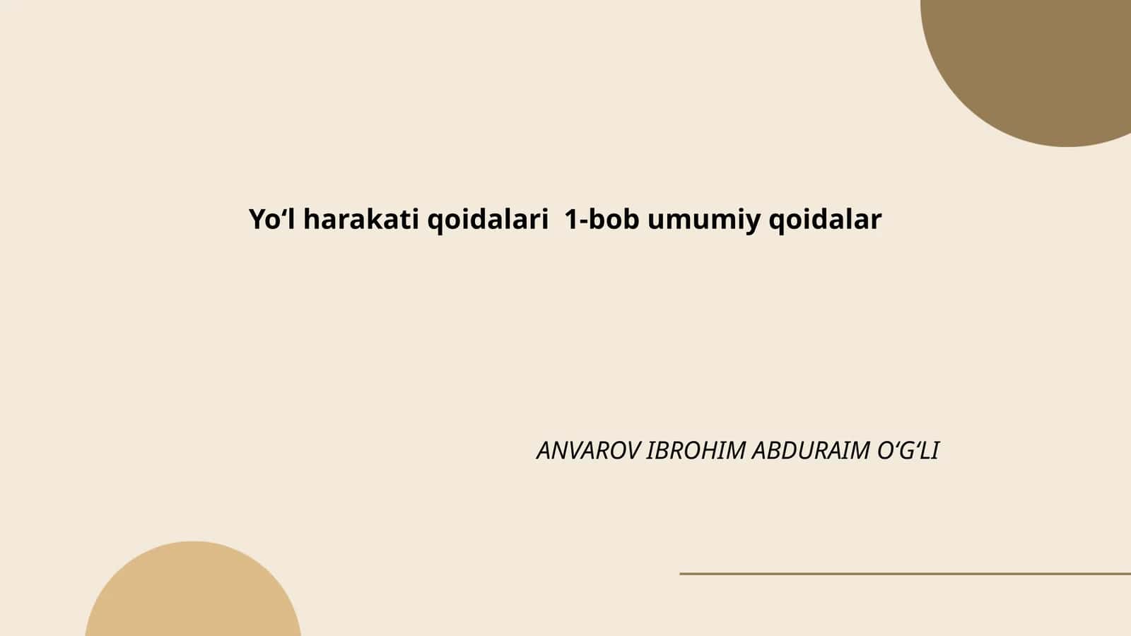 Yoʻl harakati qoidalari 1-bob umumiy qoidalar 1