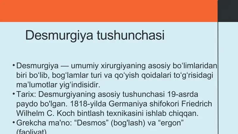 Desmurgiya tushunchasi 1