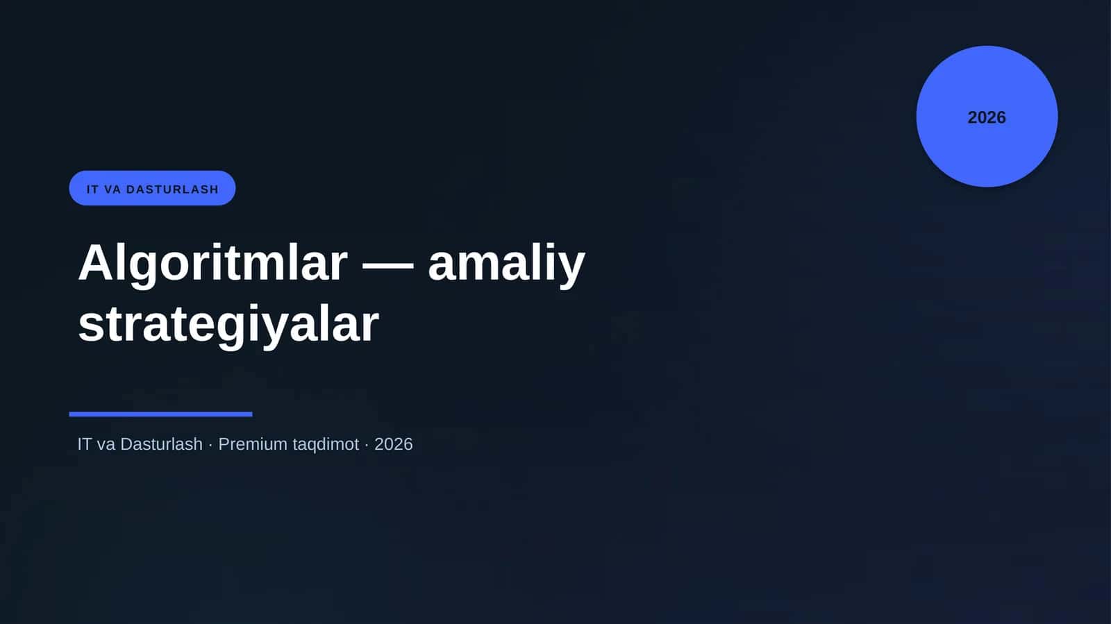 Algoritmlar — amaliy strategiyalar 1