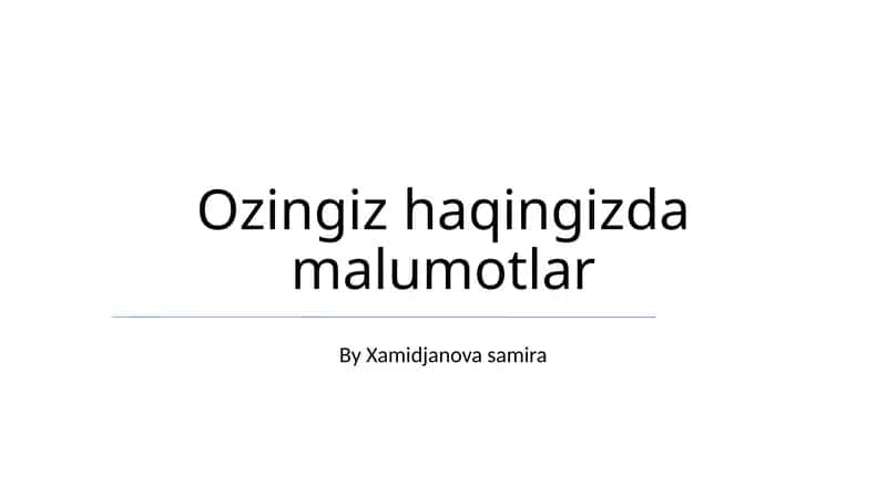 Siz Haqingizdagi Ma'lumotlar 1