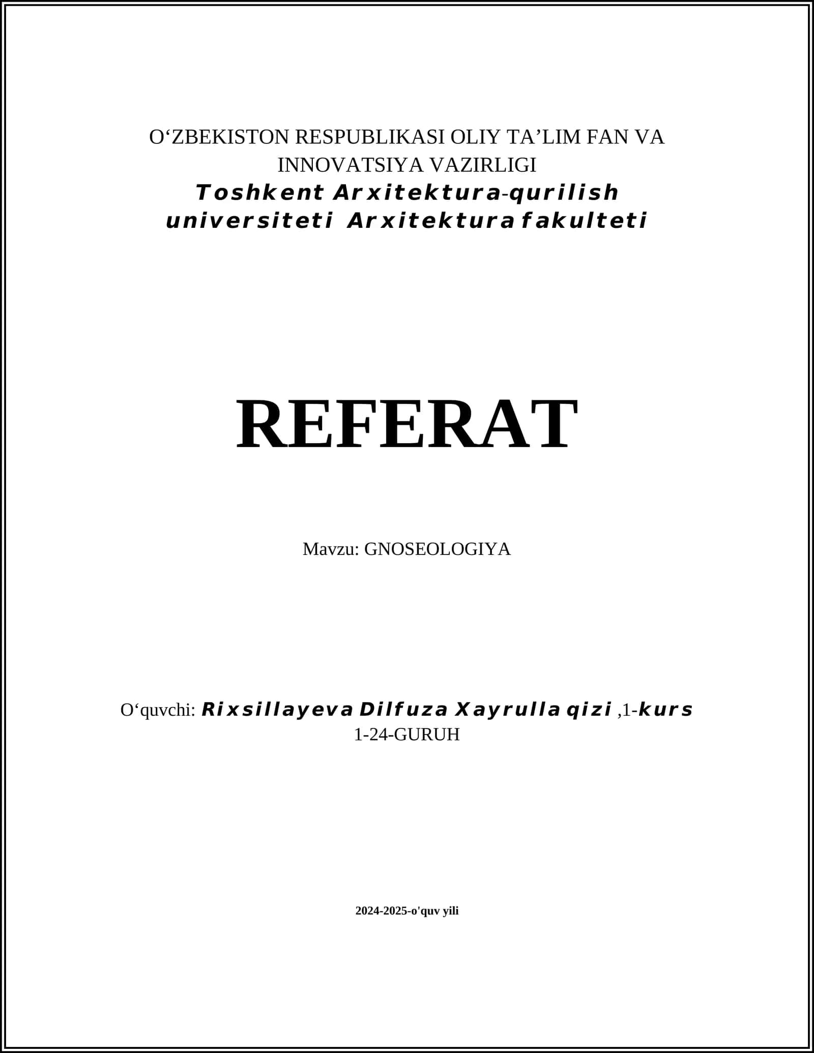 GNOSEOLOGIYA 1