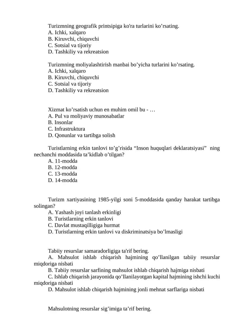 Turizmning geografik printsipiga ko'ra turlarini ko’rsating 1