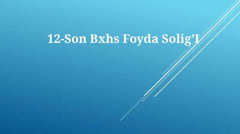 12-Son Bxhs Foyda Solig’I 1