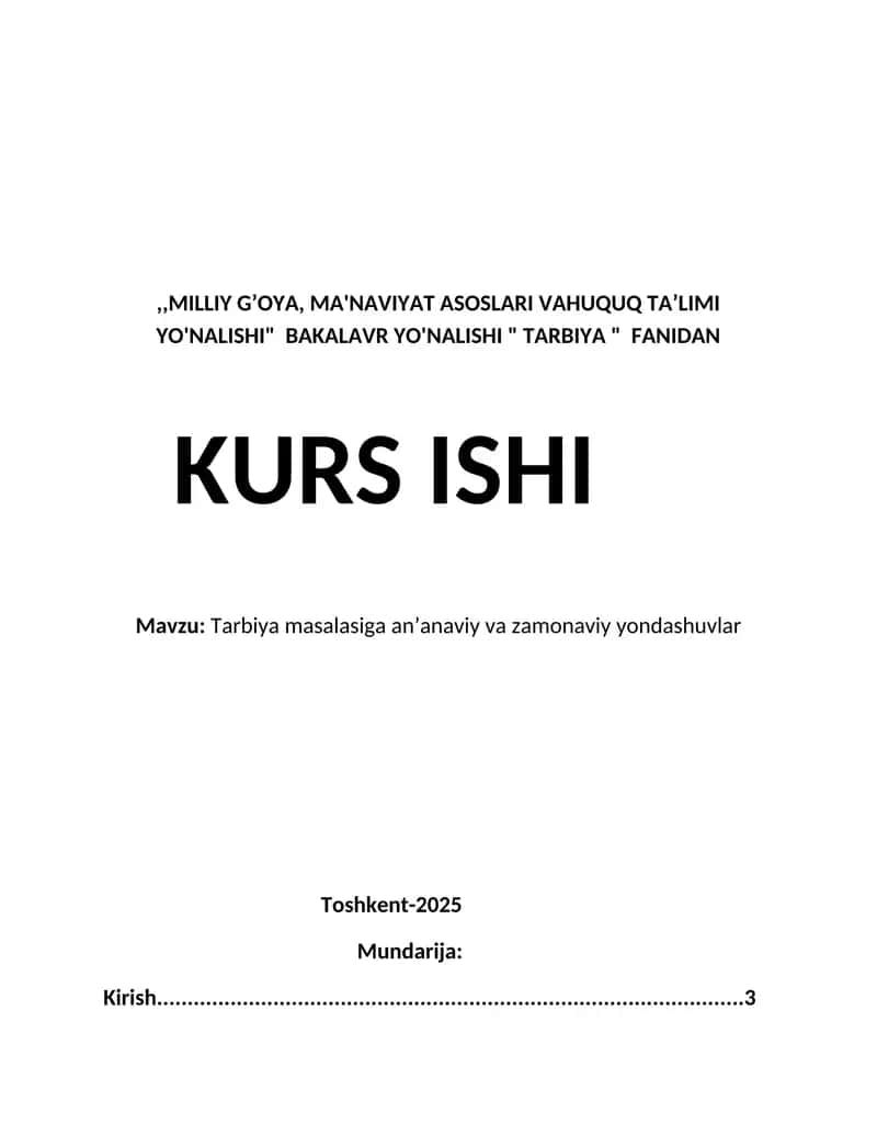 Tarbiya masalasiga an’anaviy va zamonaviy yondashuvlar 1