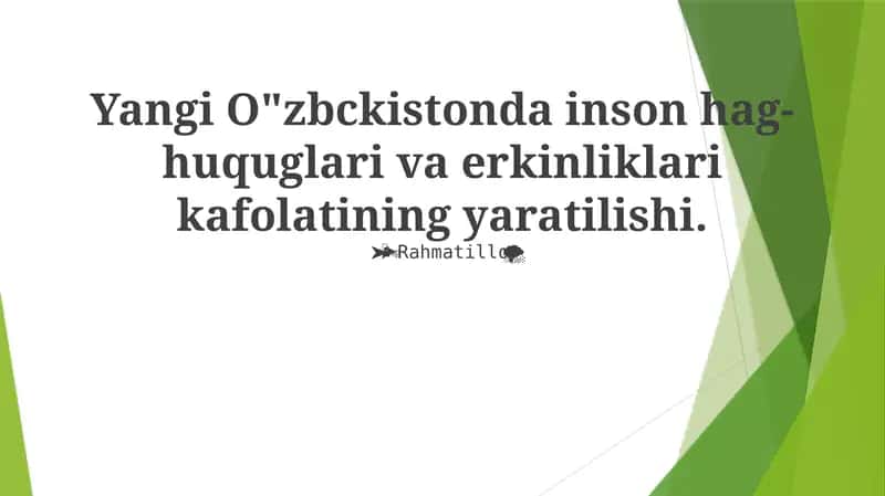 Inson huquqlari konstitutsiyaviy asoslari 1