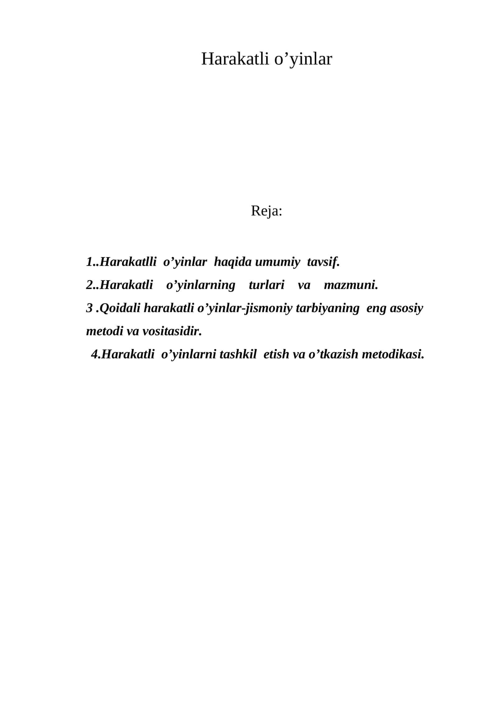 Harakatli o’yinlar 1