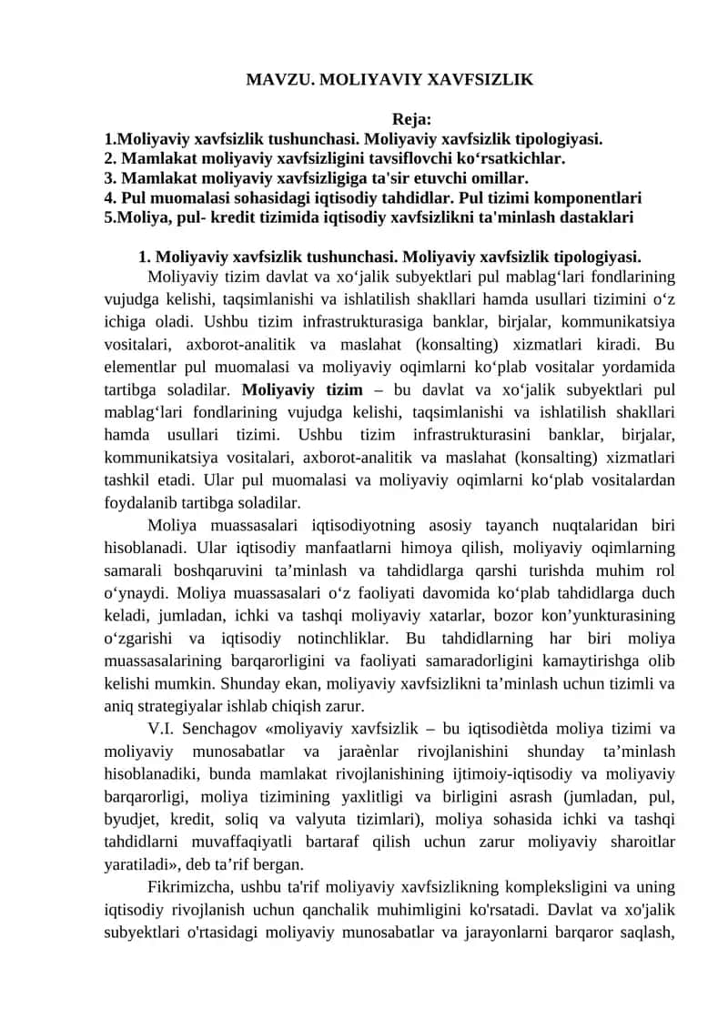 Moliyaviy xavfsizlik 1