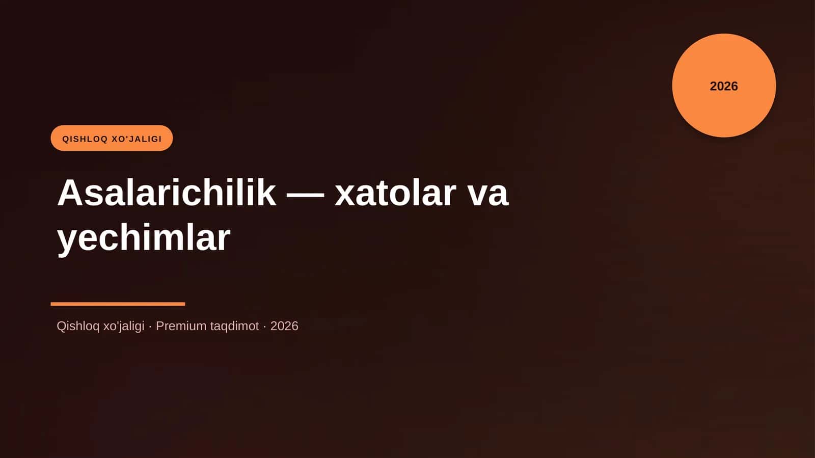 Asalarichilik — xatolar va yechimlar 1