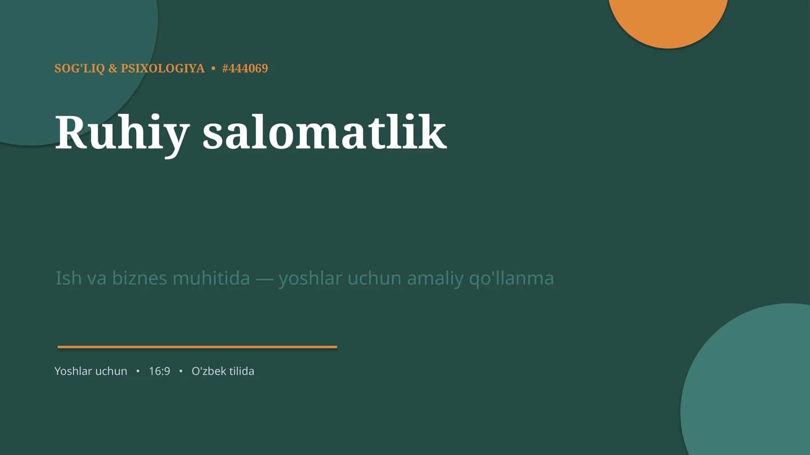 Ruhiy salomatlik 1