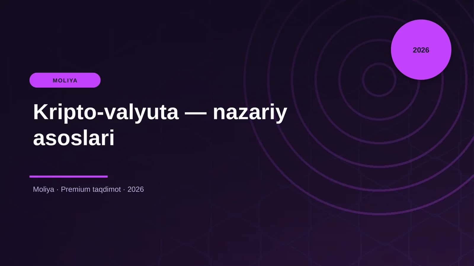 Kripto-valyuta — nazariy asoslari 1