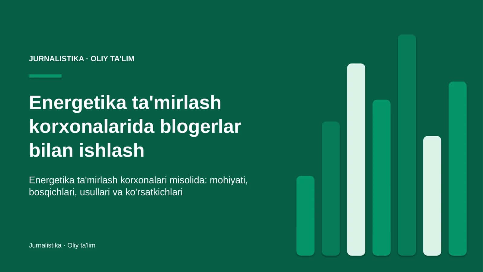 Energetika ta'mirlash korxonalarida blogerlar bilan ishlash 1