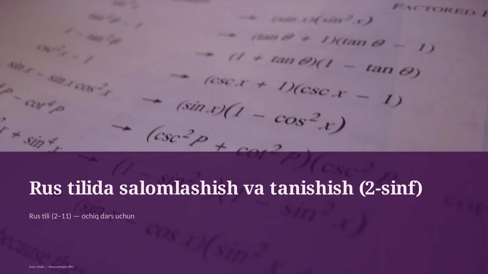 Rus tilida salomlashish va tanishish (2-sinf) 1