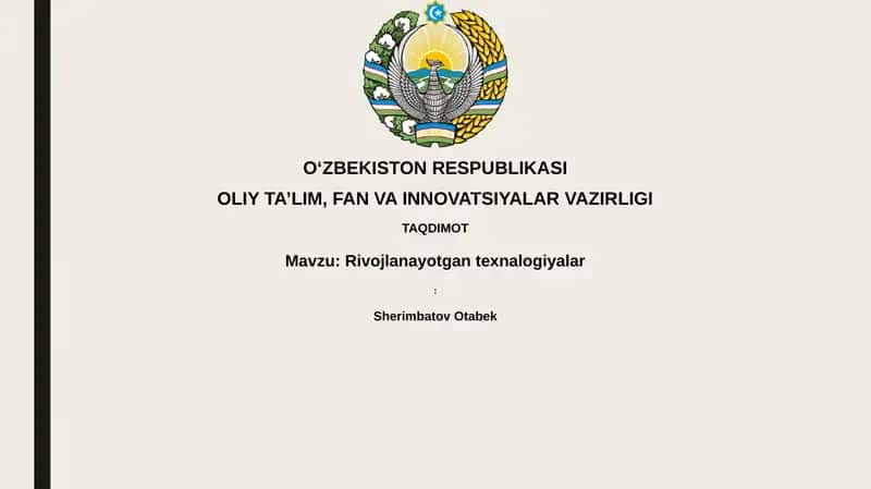 Rivojlanayotgan texnologiyalar 1