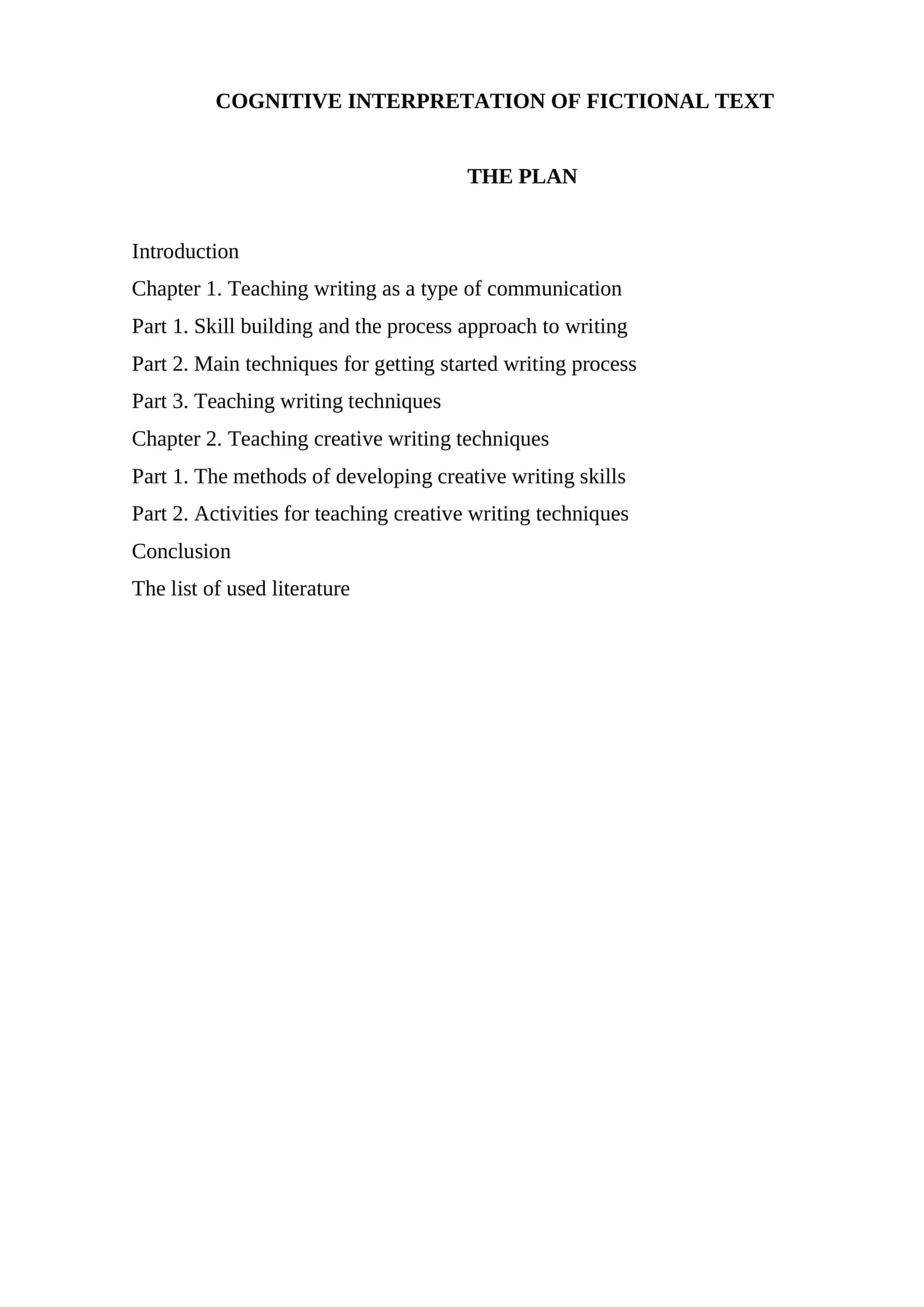 COGNITIVE INTERPRETATION OF FICTIONAL TEXT 1