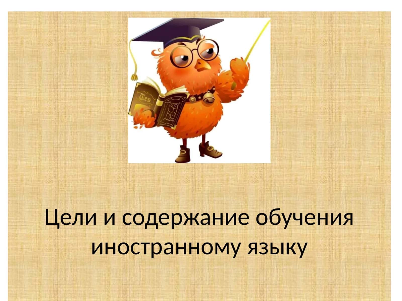 Цели и содержание обучения иностранному языку 1