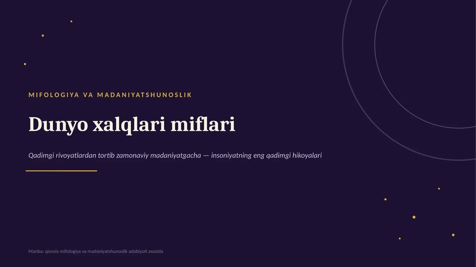 MIFOLOGIYA VA MADANIYATSHUNOSLIK 1