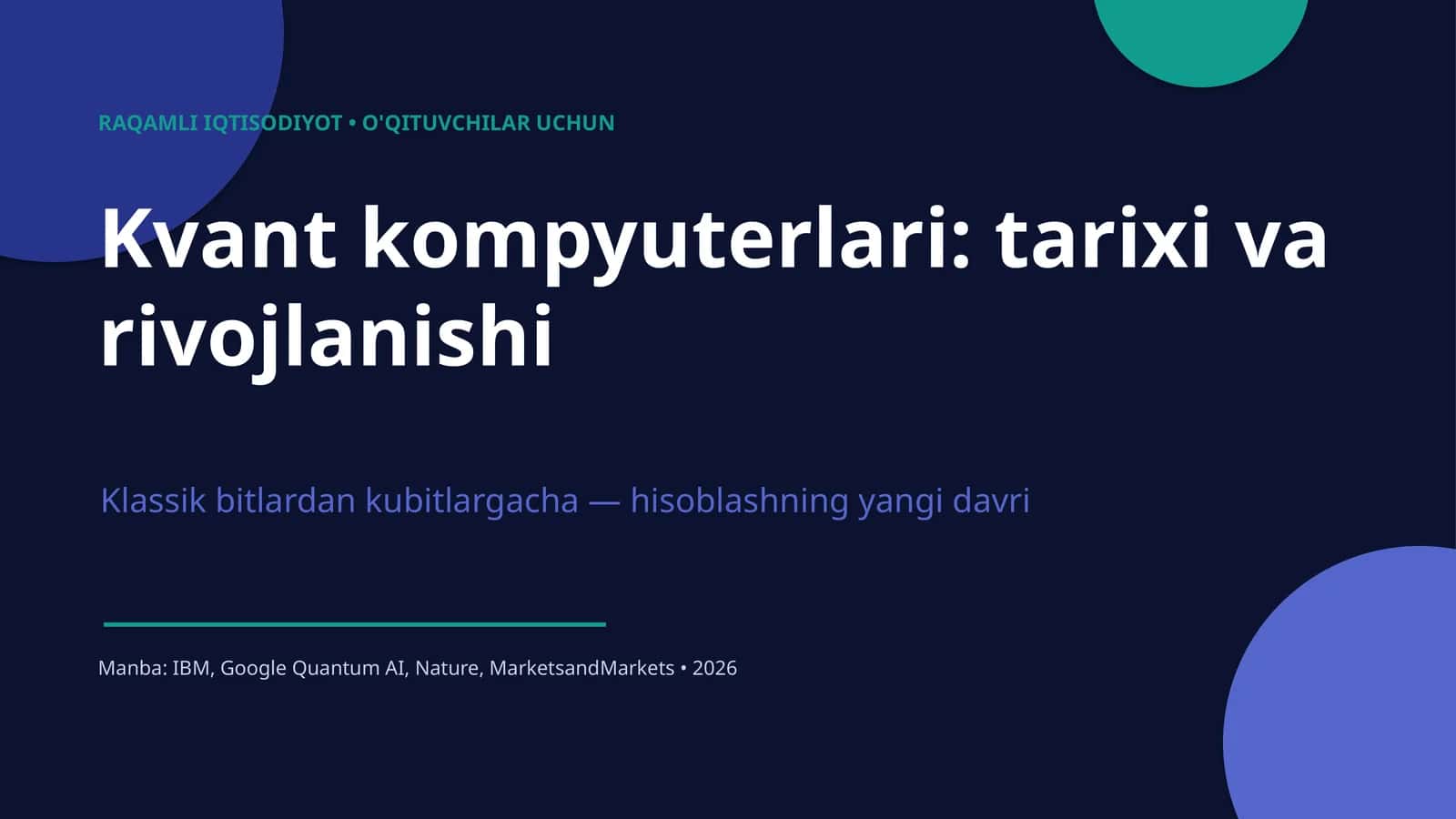 Kvant kompyuterlari: tarixi va rivojlanishi 1