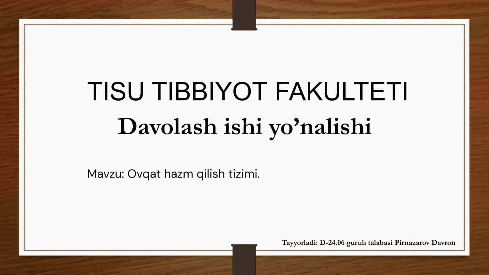 Ovqat hazim qilish tizimi 1