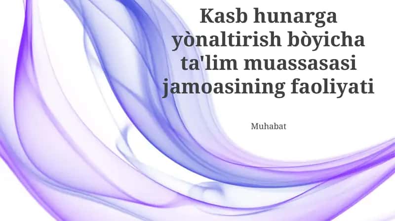 Kasb-hunar ta'limi bo'yicha ta'lim muassasasi 1