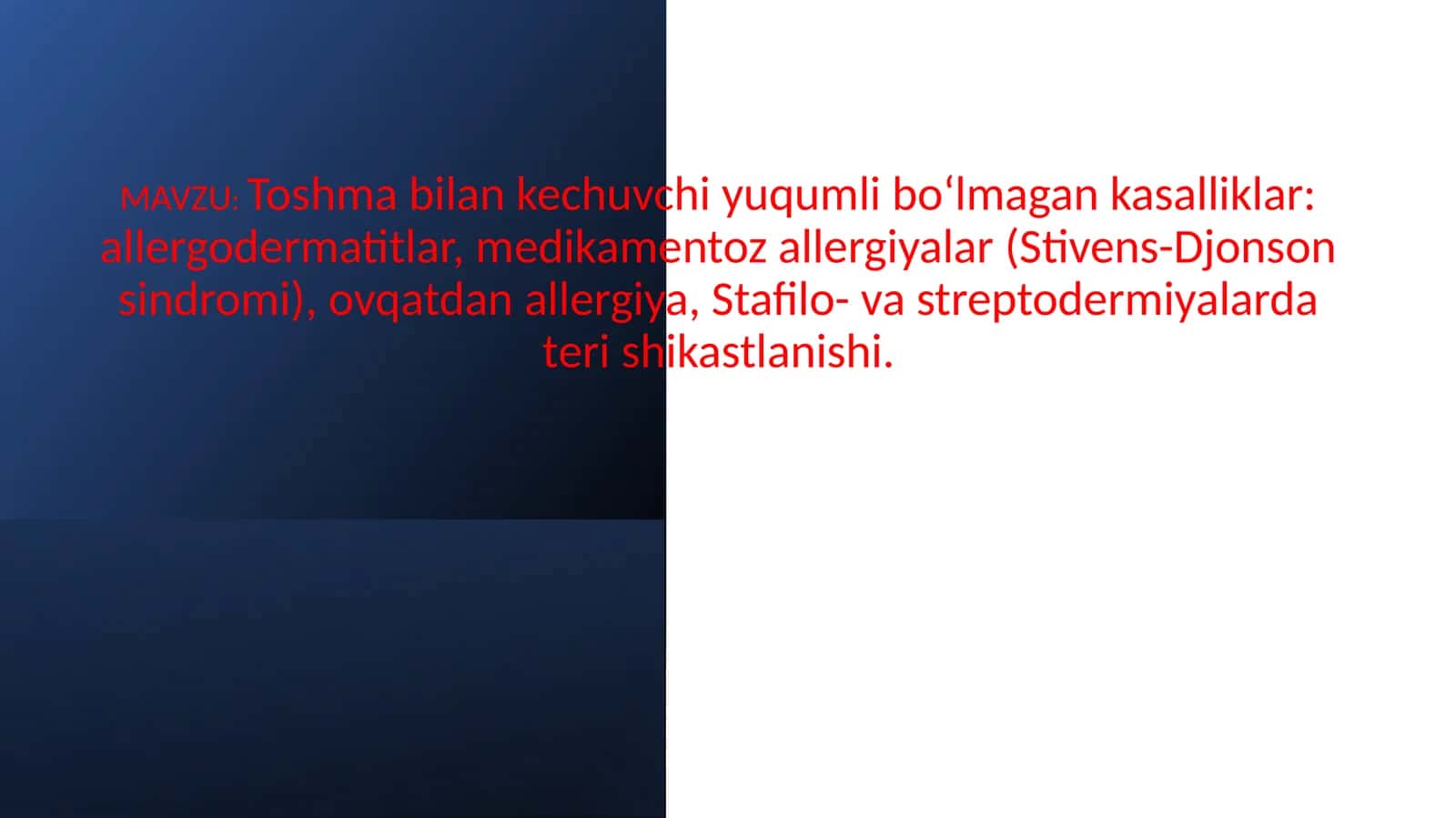 Toshma bilan kechuvchi yuqumli bo‘lmagan kasalliklar 1