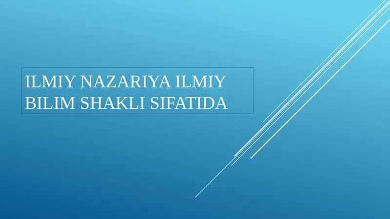 Ilmiy nazariya 1