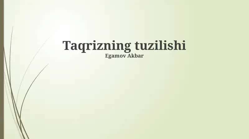 Taqrizning tuzilishi 1